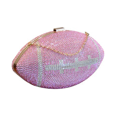Rugby Ellipse Ball Clutch Purses for Women Evening Rhinestone