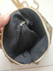 Evening Party Glitter Shoulder Bag with Zipper Chain Strap