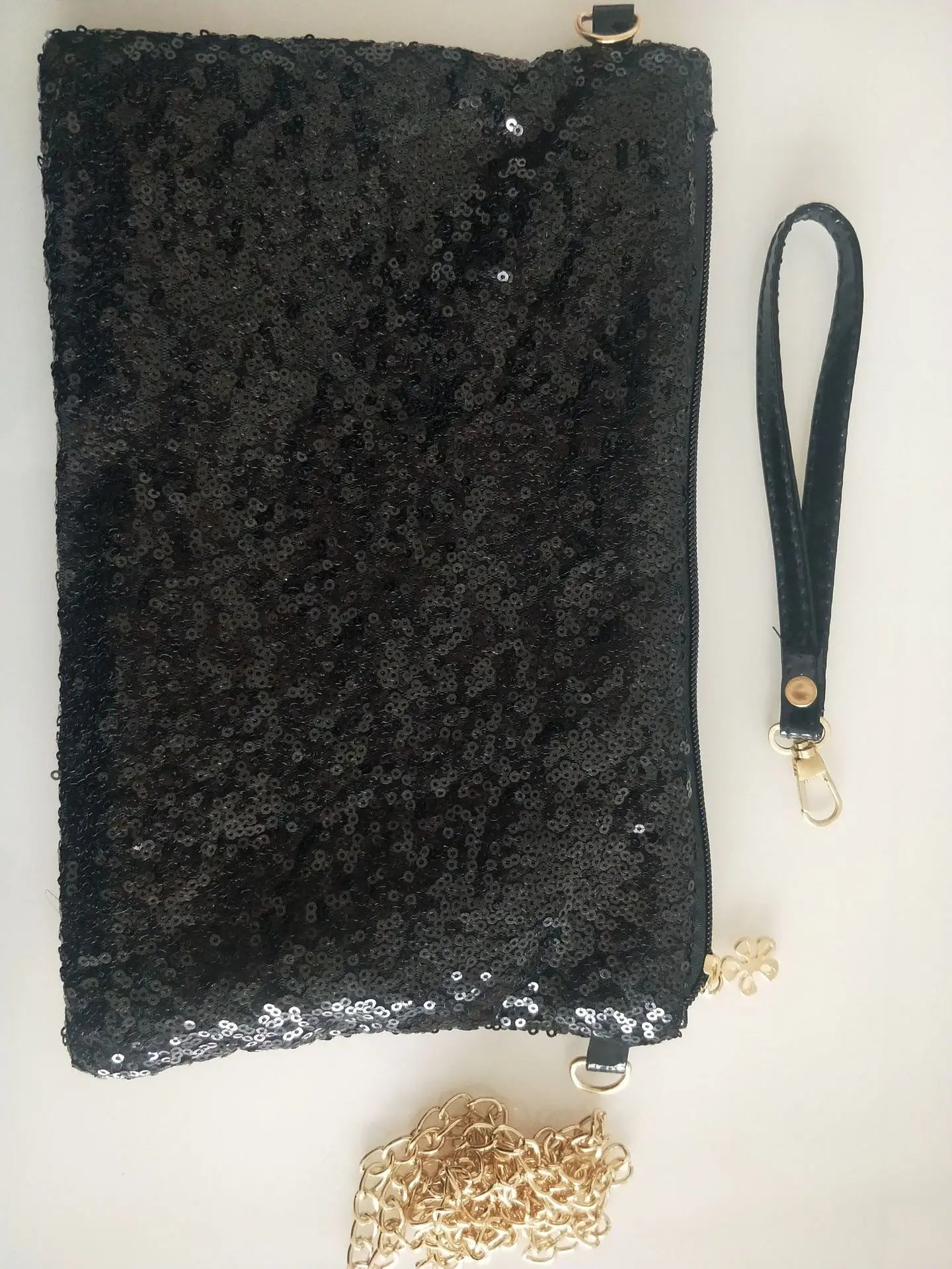 Evening Party Glitter Shoulder Bag with Zipper Chain Strap