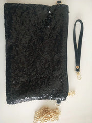 Evening Party Glitter Shoulder Bag with Zipper Chain Strap