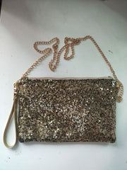 Evening Party Glitter Shoulder Bag with Zipper Chain Strap