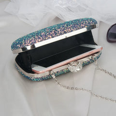 Evening Pink Clutch Purse Women Bling Sequins Handbags Crossbody Small Bag