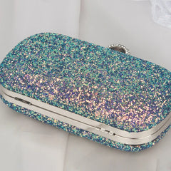 Evening Pink Clutch Purse Women Bling Sequins Handbags Crossbody Small Bag