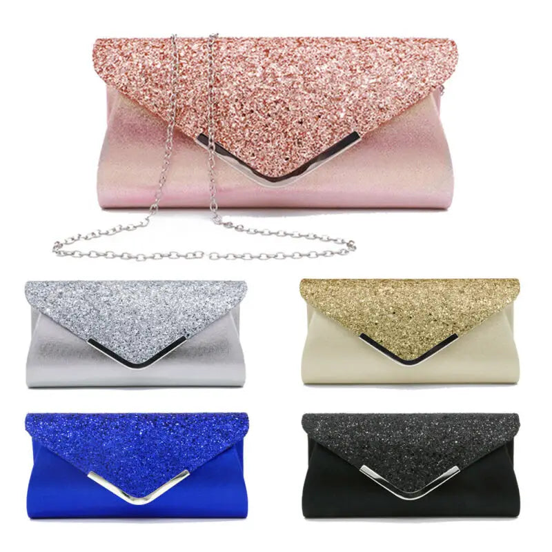 Sequin Envelope Clutch Evening Bag for Women