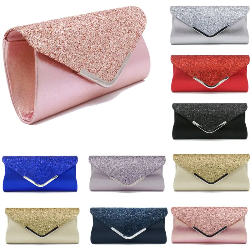 Sequin Envelope Clutch Evening Bag for Women
