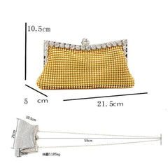 Vintage Silver Glitter Bead Evening Clutch Bag Bridal Purse