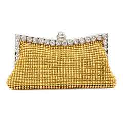 Glitter Bead Evening Clutch Bag Silver Vintage Bridal Purse