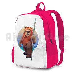Ewok Outdoor Hiking Backpack Fluffy Fanart Geek 80S Vintage Retro