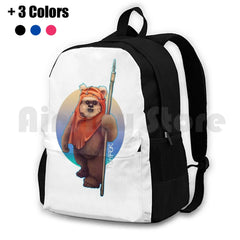 Ewok Outdoor Hiking Backpack Fluffy Fanart Geek 80S Vintage Retro