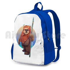 Ewok Outdoor Hiking Backpack Fluffy Fanart Geek 80S Vintage Retro