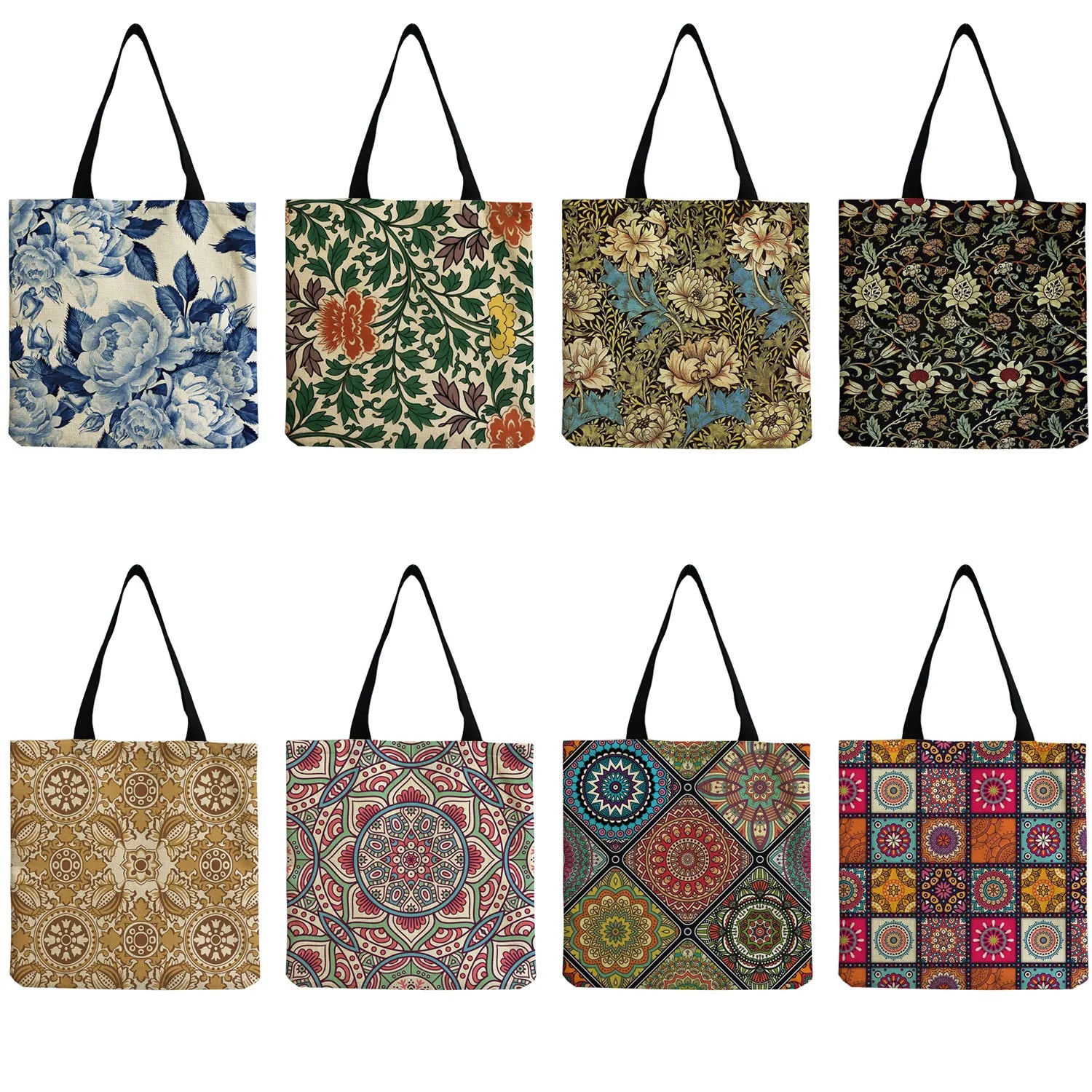Floral Pattern Handbag Shopping Tote Bags