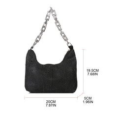 Rhinestone Evening Bag Wedding Shoulder Handbag for Dinner Party