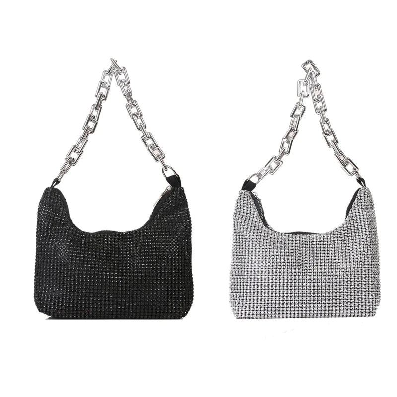 Rhinestone Evening Bag Wedding Shoulder Handbag for Dinner Party