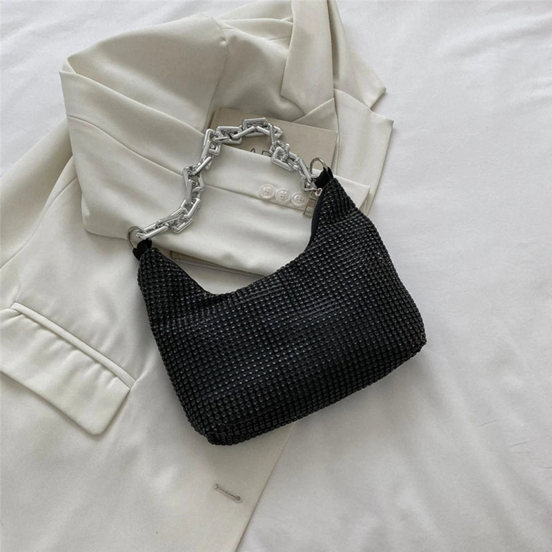 Rhinestone Evening Bag Wedding Shoulder Handbag for Dinner Party