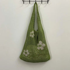 Large Capacity Shoulder Bag for Women - Knitting Holes Handbag Tote Bag