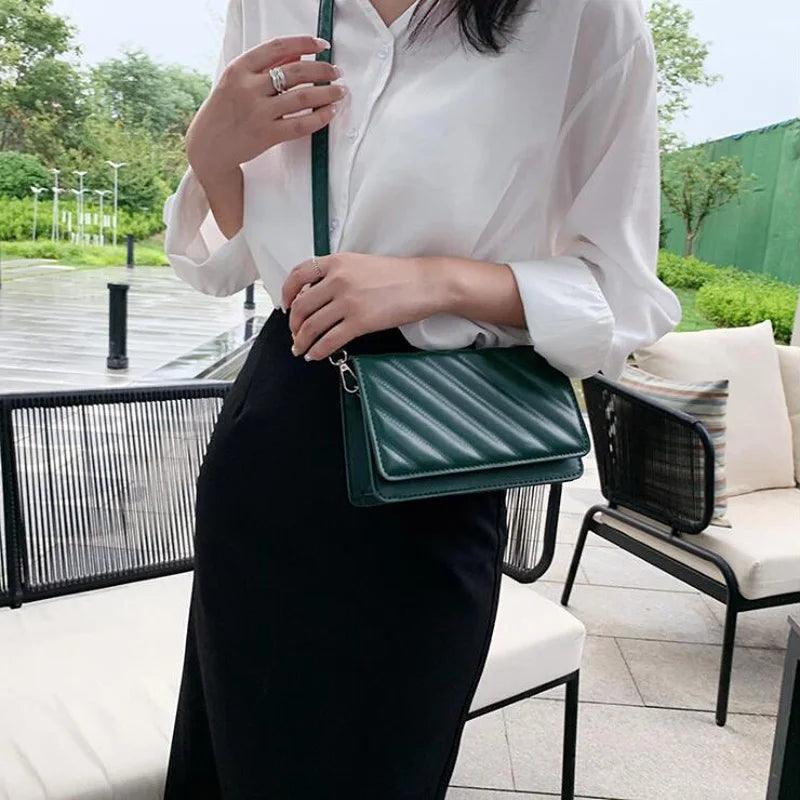 Striped Shoulder Bag Small Flap Crossbody Bags For Women