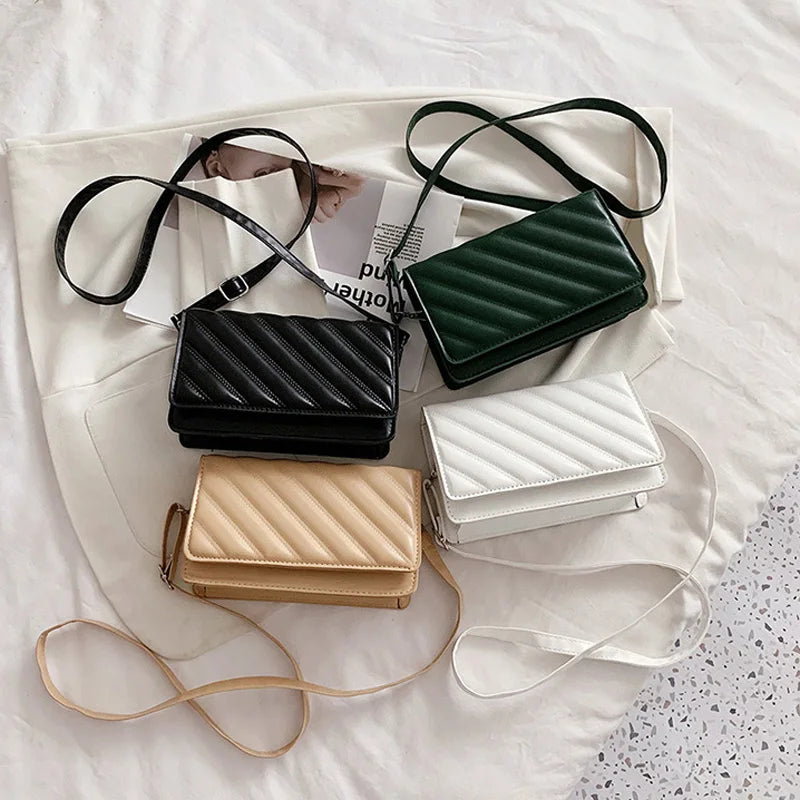 Striped Shoulder Bag Small Flap Crossbody Bags For Women