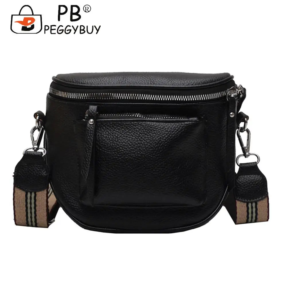 Women Pure Messenger Crossbody Bag PU Leather Shoulder Bag