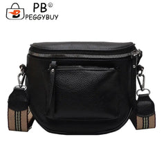 Women Pure Messenger Crossbody Bag PU Leather Shoulder Bag