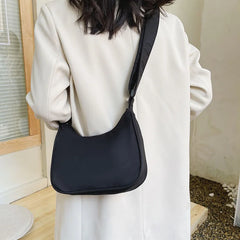 Women Shoulder Bag Solid Armpit Underarm Bags Crescent Daily Dumpling Bags