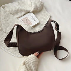 Women Shoulder Bag Solid Armpit Underarm Bags Crescent Daily Dumpling Bags