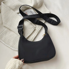 Women Shoulder Bag Solid Armpit Underarm Bags Crescent Daily Dumpling Bags