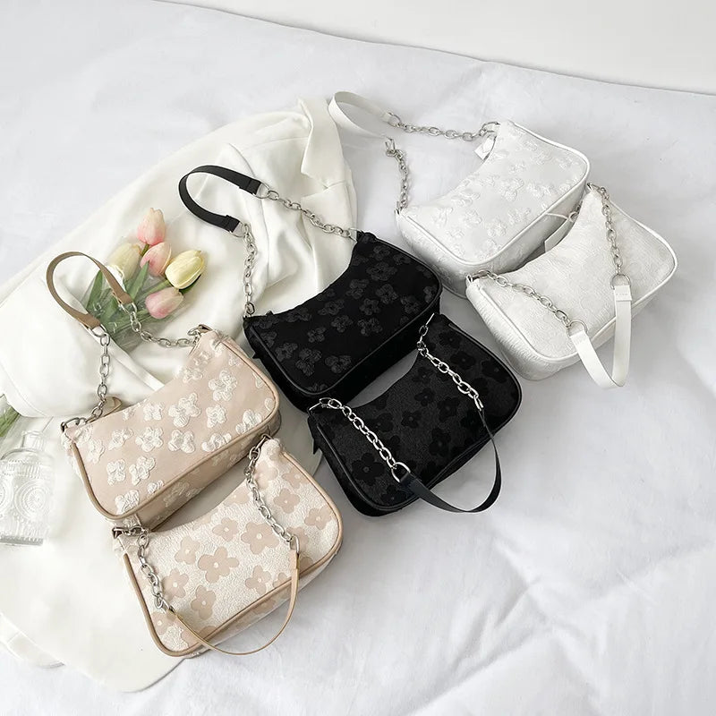 Women Shoulder Bag Solid Underarm Bags Leisure Ladies Tote bag Crescent