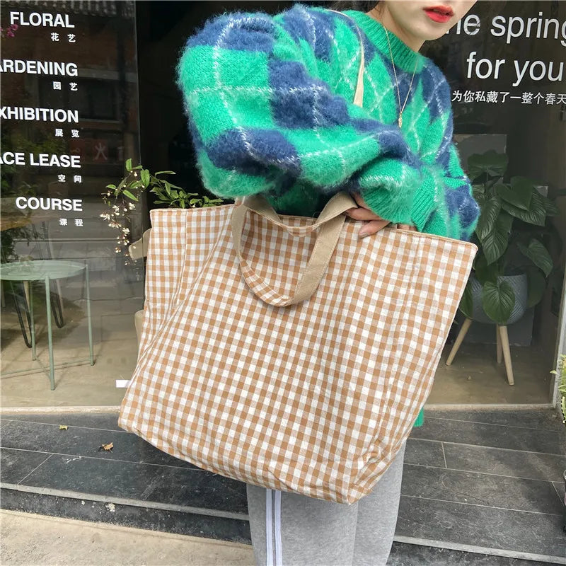XL Women Large Canvas Shopping Bag Eco Totes Shoulder Bag