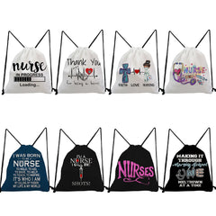 Nurse Doctor Printed Backpacks for Students Shoes Storage Bag