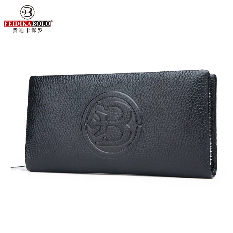 Long Men's Wallet Zipper Clutch Bag Business Mobile Phone Purse