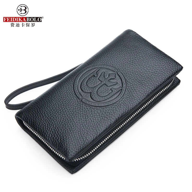 Long Men's Wallet Zipper Clutch Bag Business Mobile Phone Purse