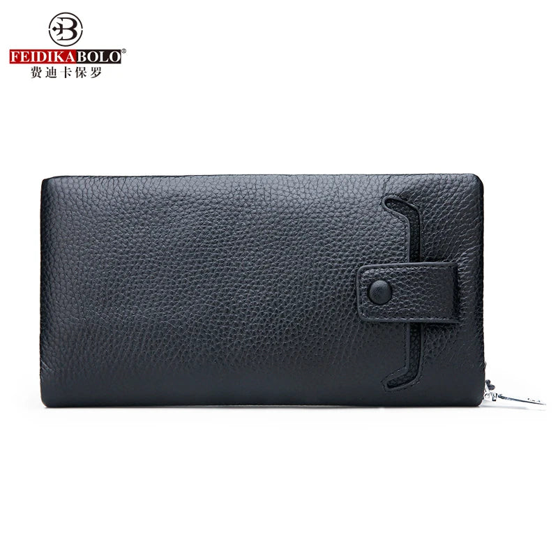 Long Men's Wallet Zipper Clutch Bag Business Mobile Phone Purse