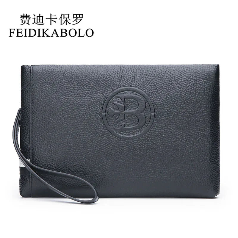 Leather Men's Clutch Wallet Male Purse Handy Bag Carteira Masculina