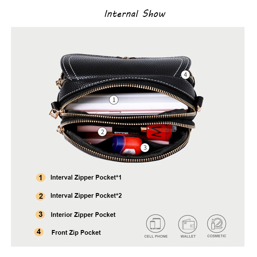 Women's Casual Shoulder Crossbody Bag PU Leather Classic Small Messenger