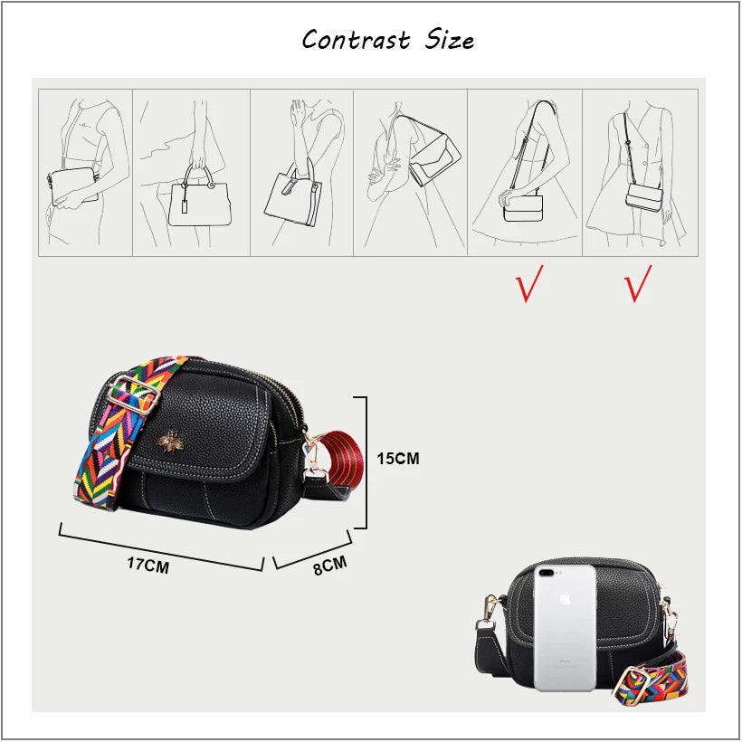 Women's Casual Shoulder Crossbody Bag PU Leather Classic Small Messenger