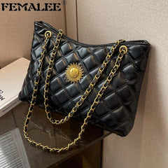 High Lattice Female Casual Tote Bag Large Capacity Shoulder Crossbody Bags