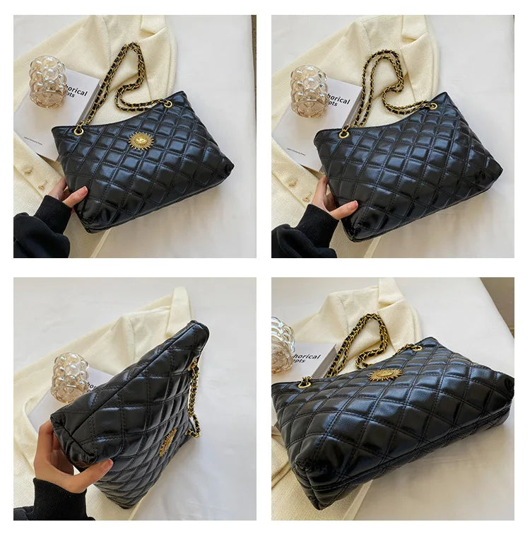High Lattice Female Casual Tote Bag Large Capacity Shoulder Crossbody Bags