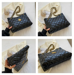 High Lattice Female Casual Tote Bag Large Capacity Shoulder Crossbody Bags