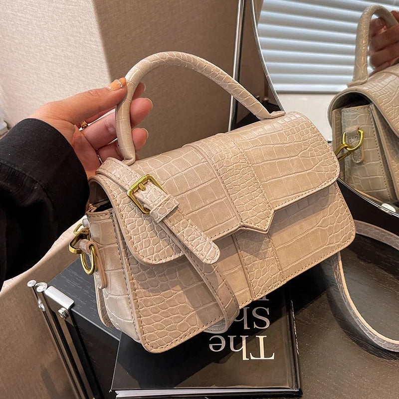 Crocodile Women's Shoulder Messenger Travel Tote Bags High Female Handbags
