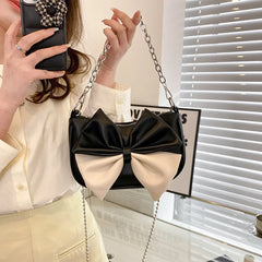 Women Messenger Bags Big Bow Soft Pu Leather Female Crossbody Shoulder Hand Bags
