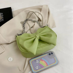 Women Messenger Bags Big Bow Soft Pu Leather Female Crossbody Shoulder Hand Bags