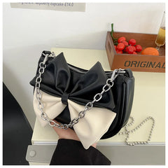 Women Messenger Bags Big Bow Soft Pu Leather Female Crossbody Shoulder Hand Bags