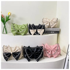 Women Messenger Bags Big Bow Soft Pu Leather Female Crossbody Shoulder Hand Bags