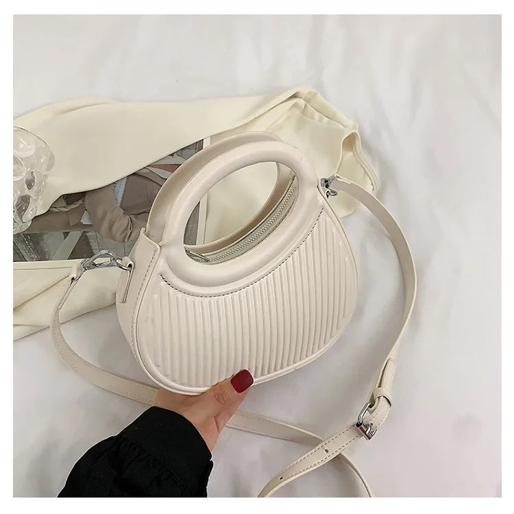 French Women's Leather Tote Bag Handbags Small Shoulder Bags