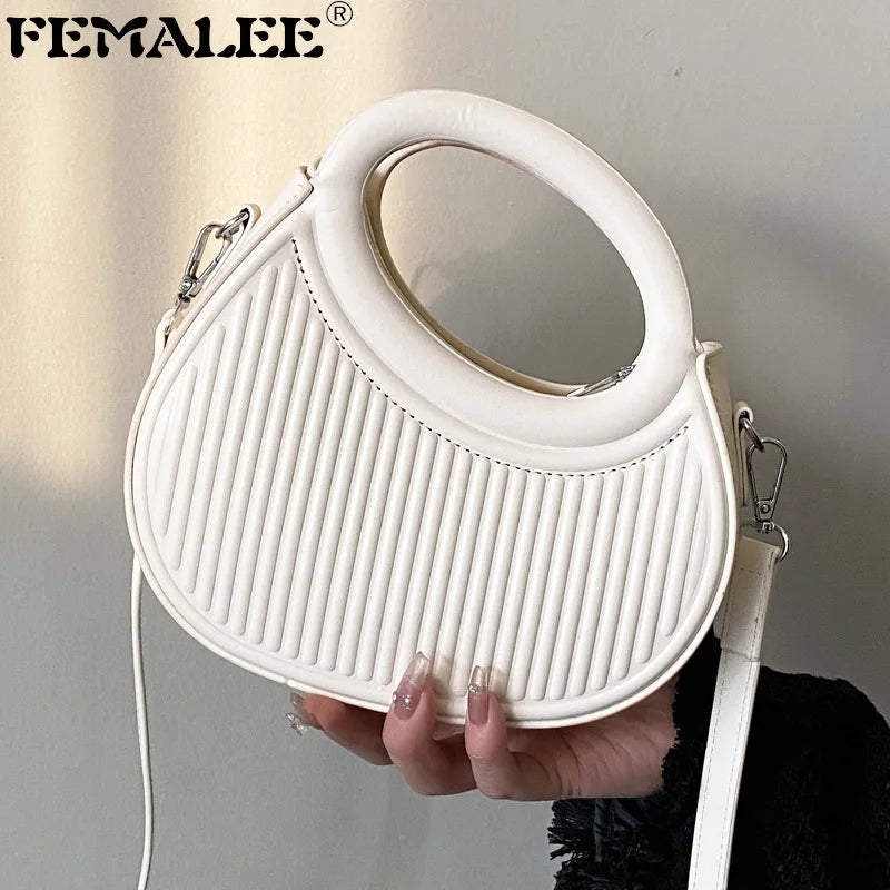 French Women's Leather Tote Bag Handbags Small Shoulder Bags