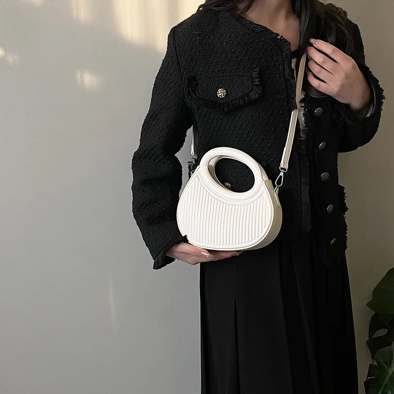 French Women's Leather Tote Bag Handbags Small Shoulder Bags