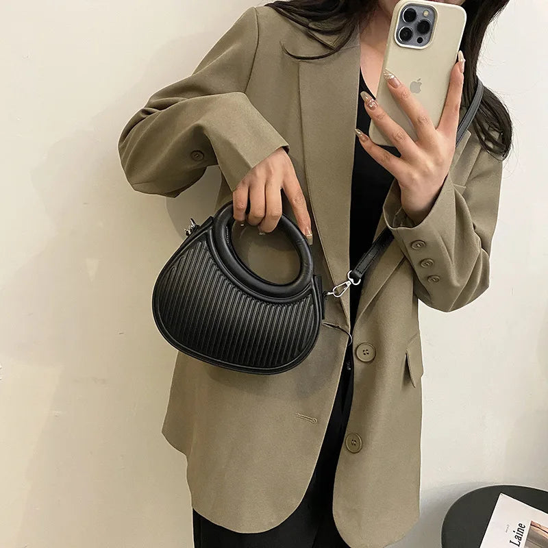 French Women's Leather Tote Bag Handbags Small Shoulder Bags