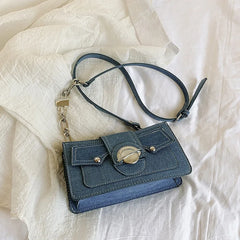 High Sense Denim Lady Small Moon Bag Clutch Purse Crossbody Shoulder Bags