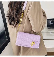 Lock Chain PU Leather Crossbody Bag Women Satchel Shoulder Bag