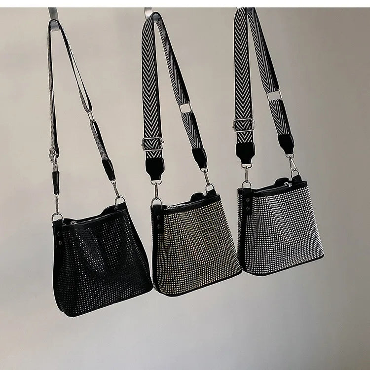 Sequins Bucket Women Bags Crystal Bling Bling Evening Party Bag